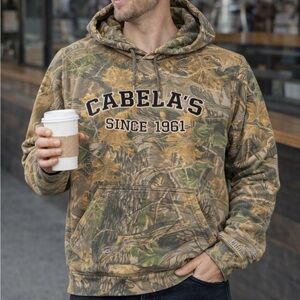 Cabela’s Camouflage Pullover Hoodie Since 1961 Men’s Medium